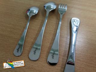 RVS bestek mes lepel vork bedrukken middels lasergravure